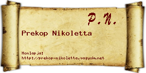 Prekop Nikoletta névjegykártya
