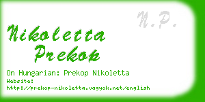 nikoletta prekop business card